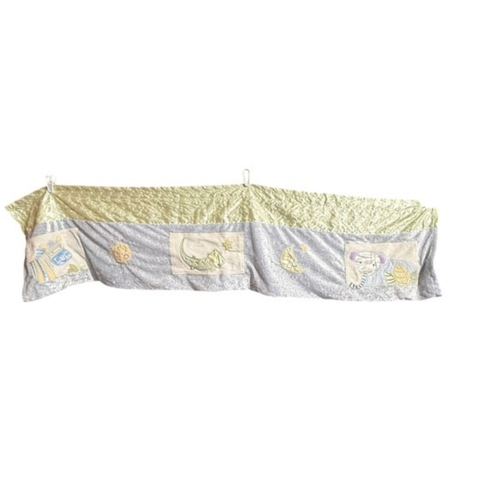 Vintage 90s Window Valence Blue Green Safari Animal Kidcore Nursery